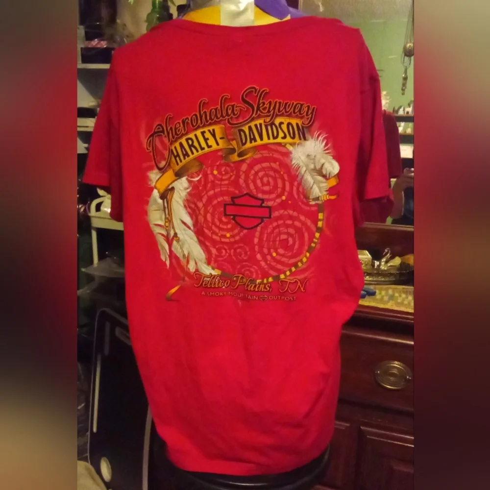 Harley-Davidson Red Graphic T-Shirt - Picture 3 of 4